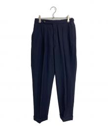 KAPTAIN SUNSHINE（キャプテンサンシャイン）の古着「One-Pleats Trousers タックパンツ　ウールパンツ　モヘア混パンツ」｜ネイビー