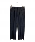 cornierコルニエ）の古着「スラックス　センタープレスパンツ　ウールパンツ　タックパンツ」｜ブラック
