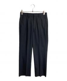 cornier（コルニエ）の古着「スラックス　センタープレスパンツ　ウールパンツ　タックパンツ」｜ブラック
