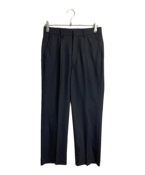 cornier（コルニエ）Cornier (コルニエ) スラックス　センタープレスパンツ　ウールパンツ　タックパンツ ブラック サイズ:Sの古着・服飾アイテム
