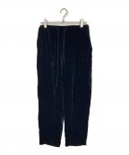 WILLOWウィロー）の古着「Velvet drawstring pants  ベルベットドローストリングパンツ 日本製」｜ブラック
