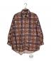 BURLAP OUTFITTER（バーラップアウトフィッター）の古着「L/S B.B SHIRT PRINTED ナイロンシャツ　ビッグサイズ」｜オレンジ