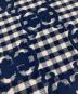 中古・古着 GUCCI (グッチ) GG JACQUARD WOOL SCARF   GGジャガードウールスカーフ　マフラー　イタリア製 ベージュ×ネイビー サイズ:実寸参照：35000円