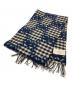 GUCCI (グッチ) GG JACQUARD WOOL SCARF   GGジャガードウールスカーフ　マフラー　イタリア製 ベージュ×ネイビー サイズ:実寸参照：35000円