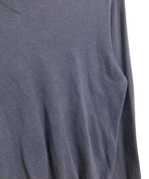 Maison Margiela（メゾンマルジェラ）Maison Margiela (メゾンマルジェラ) COMME des GARCONS (コムデギャルソン) 10 corso como (ディエチ コルソコモ) エルボーパッチVネックニット　イタリア製　ここのえ期 ネイビー サイズ:Sの古着・服飾アイテム