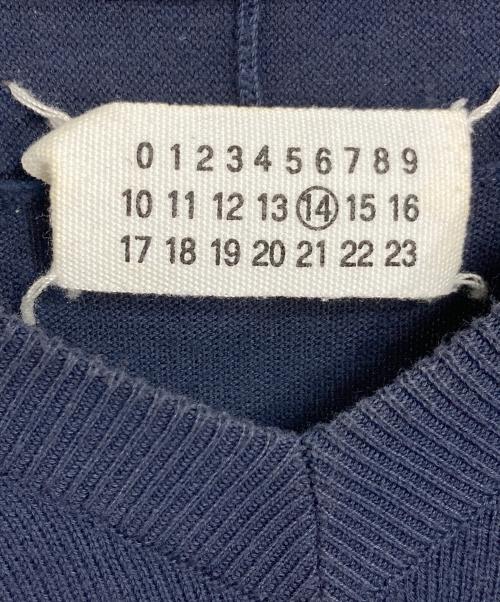Maison Margiela（メゾンマルジェラ）Maison Margiela (メゾンマルジェラ) COMME des GARCONS (コムデギャルソン) 10 corso como (ディエチ コルソコモ) エルボーパッチVネックニット　イタリア製　ここのえ期 ネイビー サイズ:Sの古着・服飾アイテム