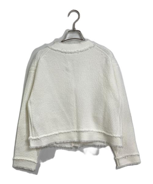 Mystrada（マイストラーダ）Mystrada (マイストラーダ) ツイードニットジャケット ホワイト サイズ:36の古着・服飾アイテム