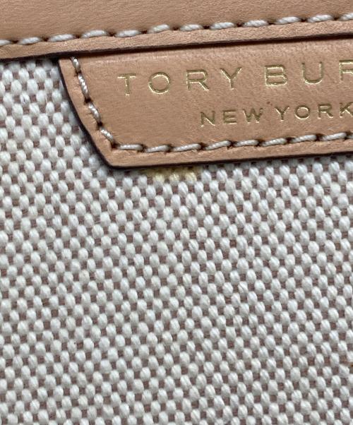 TORY BURCH（トリーバーチ）TORY BURCH (トリーバーチ) PERRY キャンバストートバッグ LARGE  ベージュ サイズ:実寸参照の古着・服飾アイテム