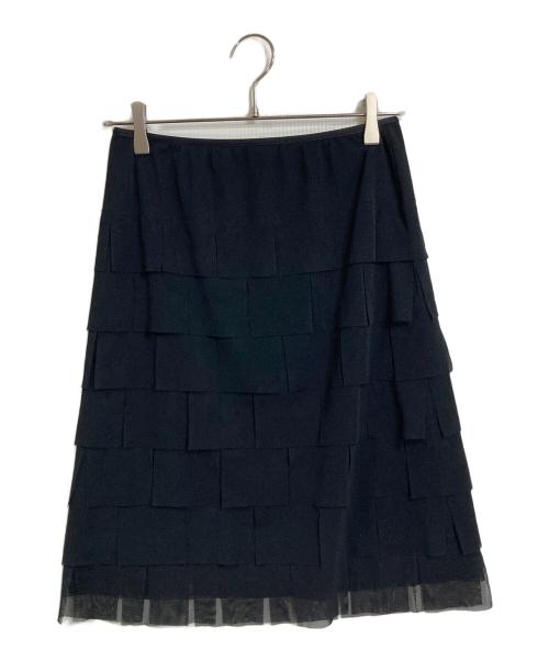 VIVIENNE TAM（ヴィヴィアンタム）VIVIENNE TAM (ヴィヴィアンタム) パワーネットティアードフリルスカート ブラックの古着・服飾アイテム
