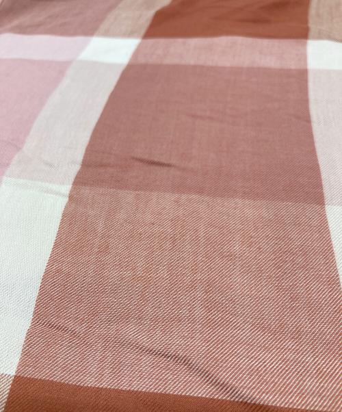 BLUE LABEL CRESTBRIDGE（ブルーレーベルクレストブリッジ）BLUE LABEL CRESTBRIDGE (ブルーレーベルクレストブリッジ) パフスリーブチェックブラウス　 ピンク サイズ:38の古着・服飾アイテム