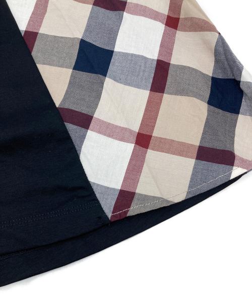 BLUE LABEL CRESTBRIDGE（ブルーレーベルクレストブリッジ）BLUE LABEL CRESTBRIDGE (ブルーレーベルクレストブリッジ) サイドチェックノースリーブワンピース ブラック サイズ:36の古着・服飾アイテム