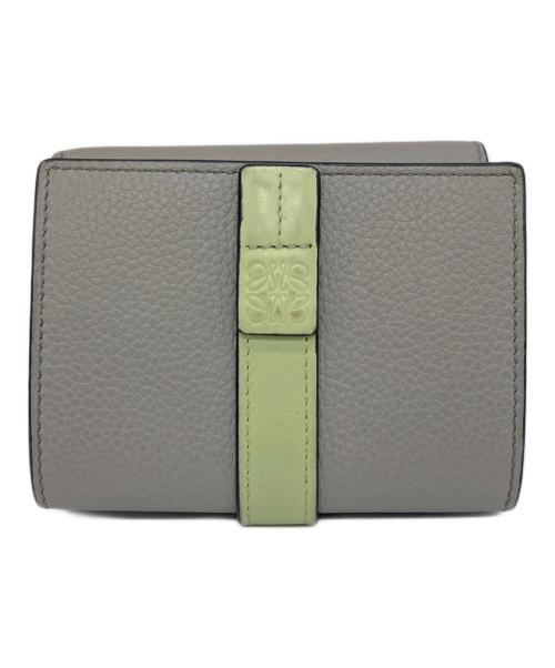 LOEWE（ロエベ）LOEWE (ロエベ) トライフォールド ウォレット　バイカラー　ミニ財布 グレー サイズ:実寸参照の古着・服飾アイテム