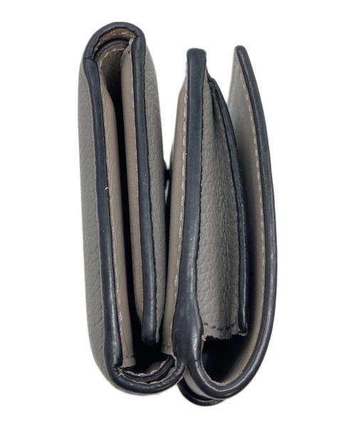 LOEWE（ロエベ）LOEWE (ロエベ) トライフォールド ウォレット　バイカラー　ミニ財布 グレー サイズ:実寸参照の古着・服飾アイテム
