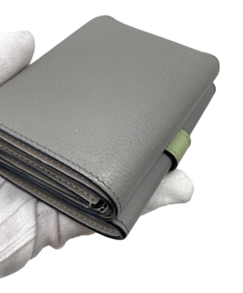 LOEWE（ロエベ）LOEWE (ロエベ) トライフォールド ウォレット　バイカラー　ミニ財布 グレー サイズ:実寸参照の古着・服飾アイテム