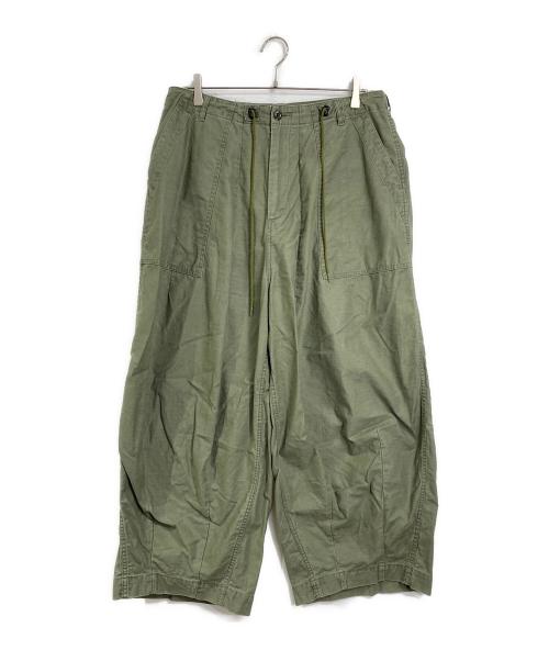 Needles（ニードルズ）Needles (ニードルズ) ファティーグ ヒザデルパンツ　オーバーサイズ　日本 カーキ サイズ:Lの古着・服飾アイテム