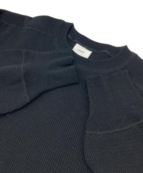 HYKE（ハイク）HYKE (ハイク) サーマルカットソー　コットンカットソー　日本製 ブラック サイズ:2の古着・服飾アイテム