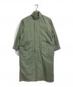 Traditional Weatherwearトラディショナルウェザーウェア）の古着「ELGIN LONG スタンドカラーコート　ロングコート　アウター　ライトアウター」｜グリーン