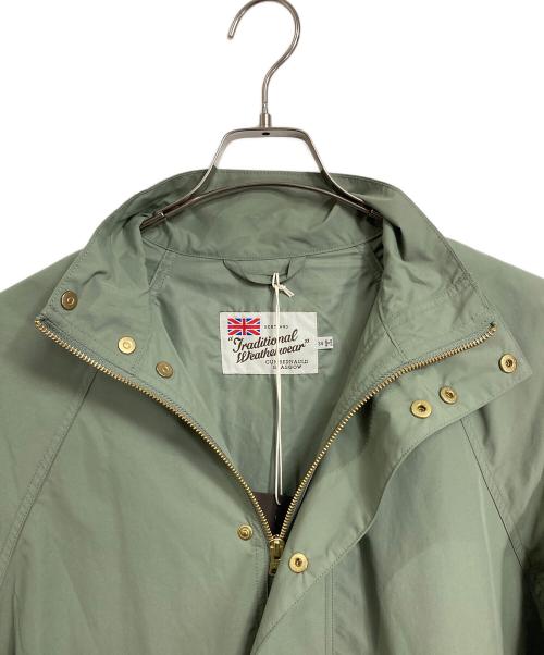 Traditional Weatherwear（トラディショナルウェザーウェア）Traditional Weatherwear (トラディショナルウェザーウェア) ELGIN LONG スタンドカラーコート　ロングコート　アウター　ライトアウター グリーン サイズ:34（実寸参照） 未使用品の古着・服飾アイテム