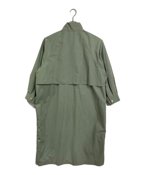 Traditional Weatherwear（トラディショナルウェザーウェア）Traditional Weatherwear (トラディショナルウェザーウェア) ELGIN LONG スタンドカラーコート　ロングコート　アウター　ライトアウター グリーン サイズ:34（実寸参照） 未使用品の古着・服飾アイテム