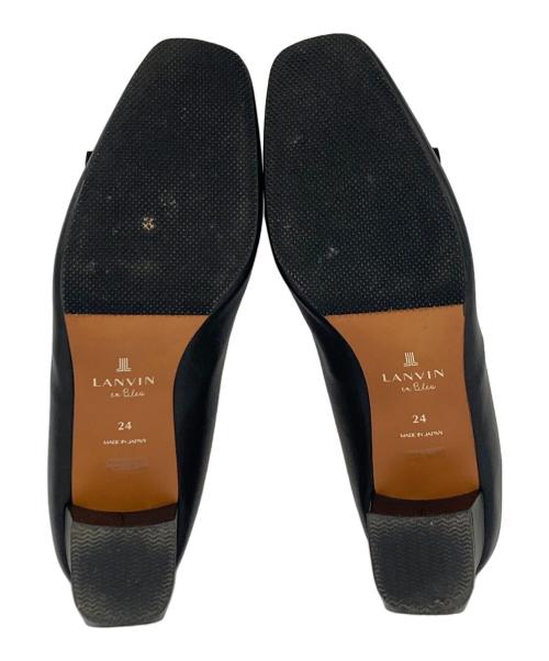 LANVIN en Bleu（ランバンオンブルー）LANVIN en Bleu (ランバンオンブルー) スクエアトゥーパンプス ブラック サイズ:24cmの古着・服飾アイテム