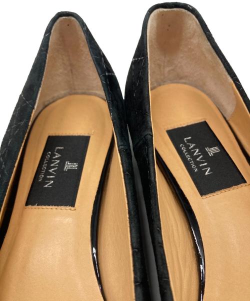 LANVIN COLLECTION（ランバンコレクション）LANVIN COLLECTION (ランバンコレクション) スクエアトゥカッターパンプス ブラック サイズ:24 1／2の古着・服飾アイテム