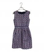 EmiriaWizエミリアウィズ）の古着「ノースリーブワンピース　ツイードワンピース」｜ネイビー