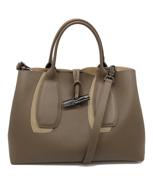 LONGCHAMP（ロンシャン）LONGCHAMP (ロンシャン) ショルダーバッグ ロゾ　 2WAYバッグ　ハンドバッグ　セレモニー ブラウン サイズ:実寸参照の古着・服飾アイテム