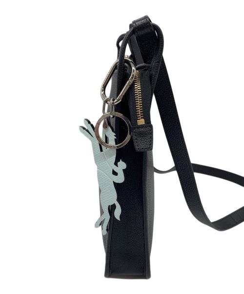 LONGCHAMP（ロンシャン）LONGCHAMP (ロンシャン) ル フローネ ジップクロスボディバッグ　レザーバッグ　ショルダーバッグ ブラック サイズ:実寸参照の古着・服飾アイテム