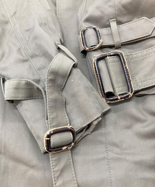 Christian Dior MONSIEUR（クリスチャンディオールムッシュ）Christian Dior MONSIEUR (クリスチャンディオールムッシュ) 【古着】ノーカラーコート　ロングコート　アウター　ライトアウター オリーブ サイズ:38Rの古着・服飾アイテム