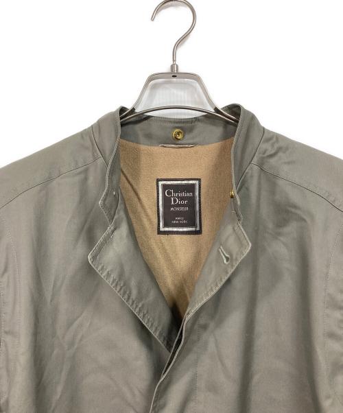 Christian Dior MONSIEUR（クリスチャンディオールムッシュ）Christian Dior MONSIEUR (クリスチャンディオールムッシュ) 【古着】ノーカラーコート　ロングコート　アウター　ライトアウター オリーブ サイズ:38Rの古着・服飾アイテム