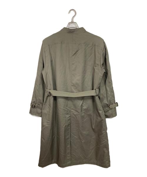 Christian Dior MONSIEUR（クリスチャンディオールムッシュ）Christian Dior MONSIEUR (クリスチャンディオールムッシュ) 【古着】ノーカラーコート　ロングコート　アウター　ライトアウター オリーブ サイズ:38Rの古着・服飾アイテム