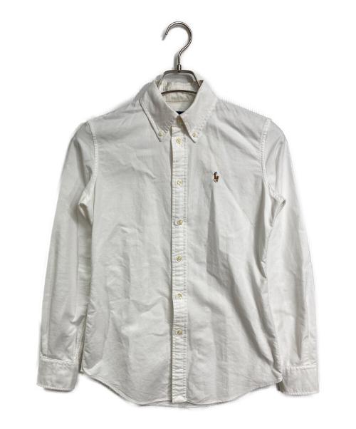 POLO RALPH LAUREN（ポロ・ラルフローレン）POLO RALPH LAUREN (ポロ・ラルフローレン) 長袖シャツ　ワンポイント刺繍シャツ　長袖シャツ　ポニー刺繍　スリムフィット ホワイト サイズ:XSの古着・服飾アイテム