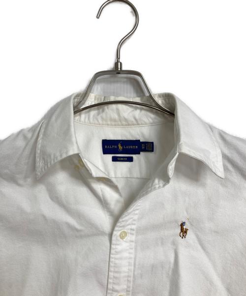 POLO RALPH LAUREN（ポロ・ラルフローレン）POLO RALPH LAUREN (ポロ・ラルフローレン) 長袖シャツ　ワンポイント刺繍シャツ　長袖シャツ　ポニー刺繍　スリムフィット ホワイト サイズ:XSの古着・服飾アイテム