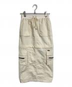 X-GIRLエックスガール）の古着「CONVERTIBLE EASY SKIRT　コンバーチブルイシースカート　ロングスカート　ミニスカート」｜ベージュ