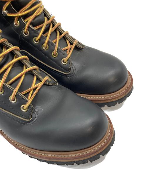 RED WING（レッドウィング）RED WING (レッドウィング) ロガーブーツ　Protective Toe　刺繍羽タグ ブラウン サイズ:8Dの古着・服飾アイテム