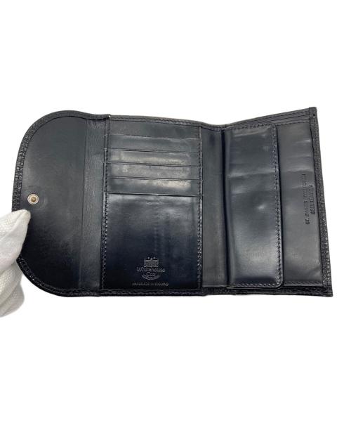 Whitehouse Cox（ホワイトハウスコックス）Whitehouse Cox (ホワイトハウスコックス) 2つ折り財布　ウォレット　コンパクト　レザー　英国製 ブラック サイズ:実寸参照の古着・服飾アイテム