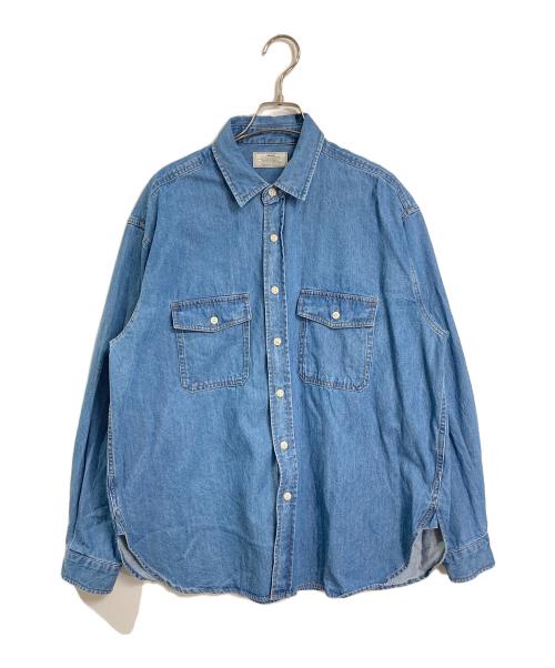 JOURNAL STANDARD relume（ジャーナルスタンダード レリューム）JOURNAL STANDARD relume (ジャーナルスタンダード レリューム) 9oz デニムワークシャツ　コットンシャツ ブルー サイズ:実寸参照の古着・服飾アイテム