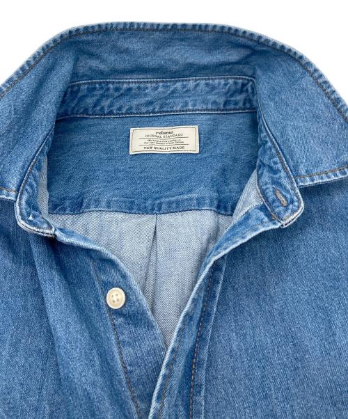 JOURNAL STANDARD relume（ジャーナルスタンダード レリューム）JOURNAL STANDARD relume (ジャーナルスタンダード レリューム) 9oz デニムワークシャツ　コットンシャツ ブルー サイズ:実寸参照の古着・服飾アイテム
