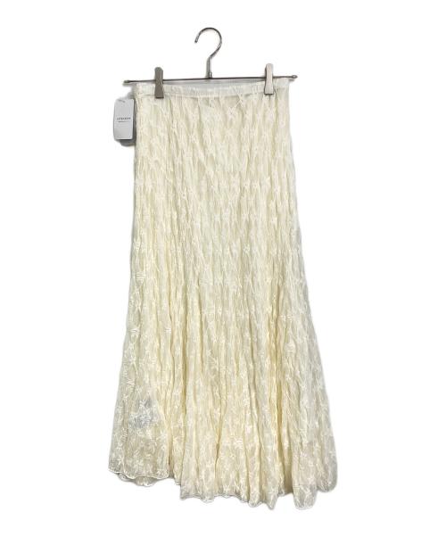 SLOBE IENA（スローブ イエナ）SLOBE IENA (スローブ イエナ) レースランダムフレアスカート　ロングスカート　インナースカート付き ホワイト サイズ:38の古着・服飾アイテム