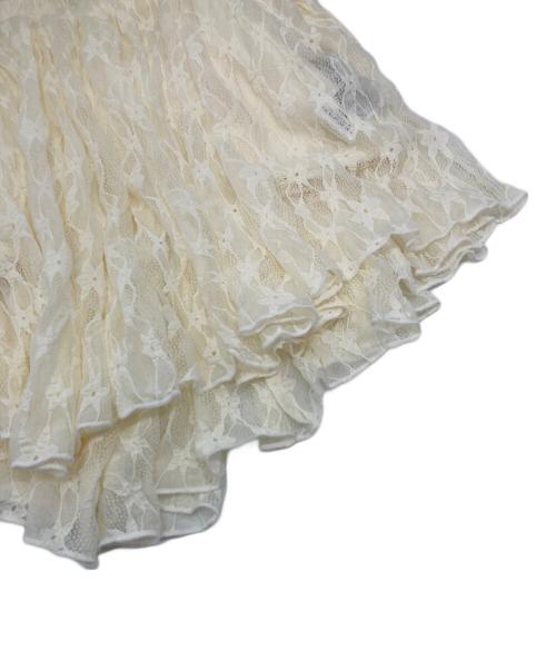 SLOBE IENA（スローブ イエナ）SLOBE IENA (スローブ イエナ) レースランダムフレアスカート　ロングスカート　インナースカート付き ホワイト サイズ:38の古着・服飾アイテム