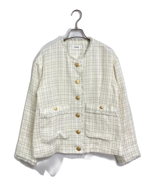 Snidel（スナイデル）Snidel (スナイデル) バリエツイードジャケットスカートセット　 ホワイト サイズ:ジャケット：FREE  スカート：1の古着・服飾アイテム