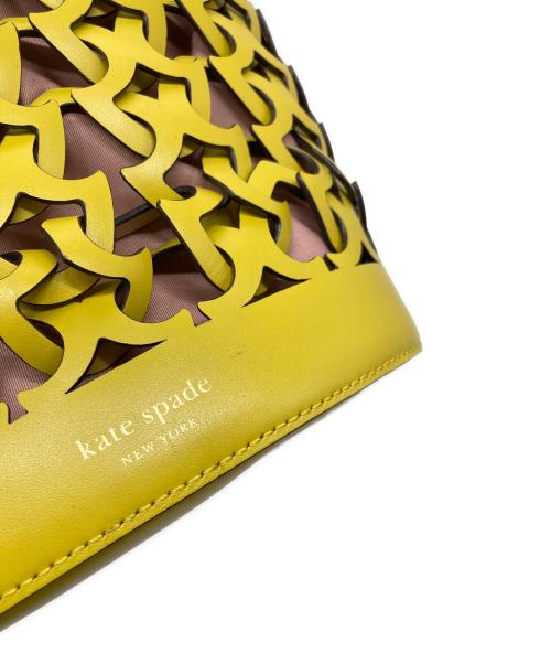 Kate Spade（ケイトスペード）Kate Spade (ケイトスペード) ドリー ミディアム ショルダーバッグ　編み上げバッグ イエロー サイズ:実寸参照の古着・服飾アイテム