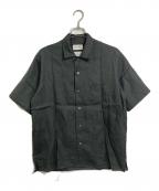 MARKAWAREマーカウェア）の古着「OPEN COLLAR SHIRT HEMP 半袖シャツ　日本製」｜カーキ