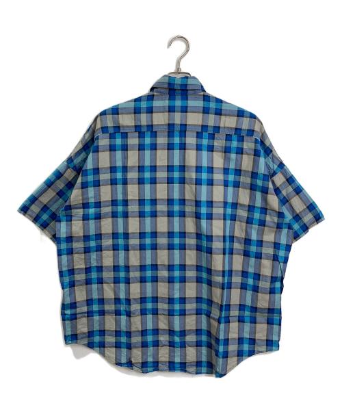 MARKA（マーカ）MARKA (マーカ) 半袖チェックシャツ　コットンシャツ　日本製 ネイビー×グリーン サイズ:2の古着・服飾アイテム