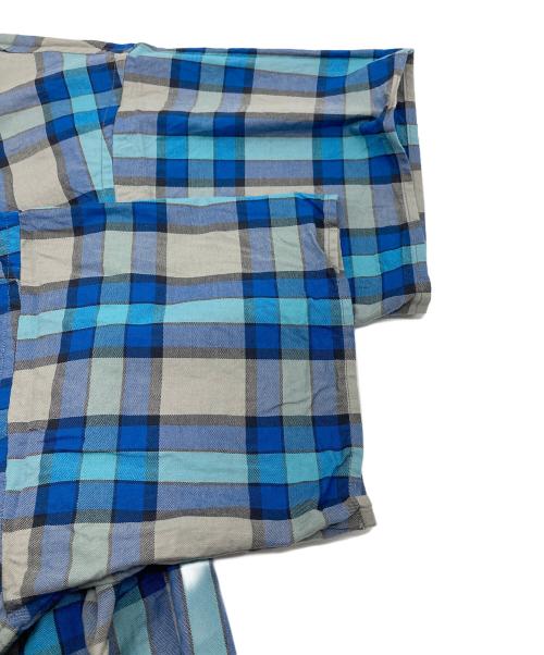 MARKA（マーカ）MARKA (マーカ) 半袖チェックシャツ　コットンシャツ　日本製 ネイビー×グリーン サイズ:2の古着・服飾アイテム
