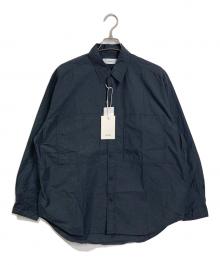 MARKA（マーカ）の古着「UTILITY SHIRT WIDE ORGANIC COTTON TYPEWRITER コットンシャツ　日本製」｜ブラック