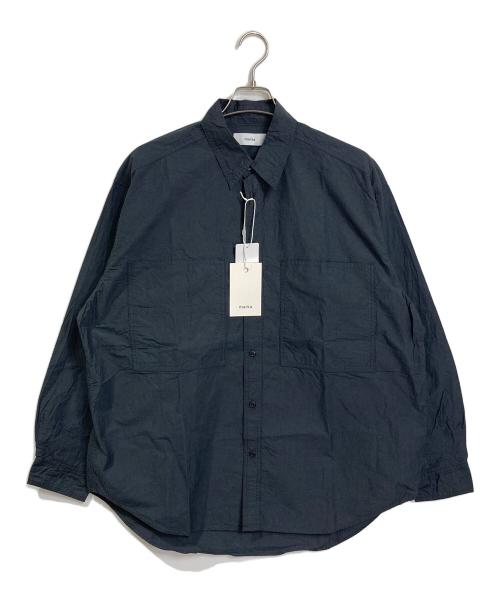 MARKA（マーカ）MARKA (マーカ) UTILITY SHIRT WIDE ORGANIC COTTON TYPEWRITER コットンシャツ　日本製 ブラック サイズ:1 未使用品の古着・服飾アイテム