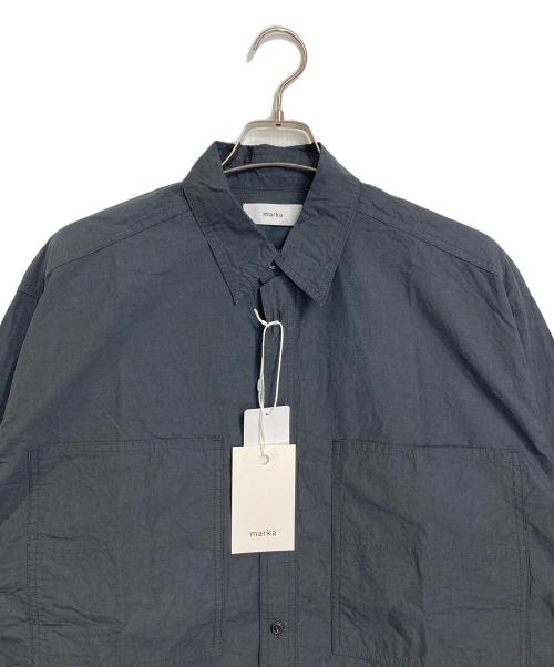 MARKA（マーカ）MARKA (マーカ) UTILITY SHIRT WIDE ORGANIC COTTON TYPEWRITER コットンシャツ　日本製 ブラック サイズ:1 未使用品の古着・服飾アイテム