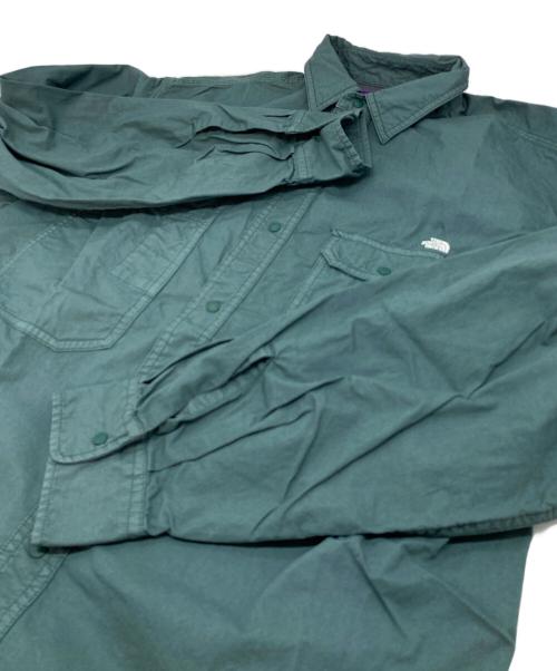 THE NORTHFACE PURPLELABEL（ザ・ノースフェイス パープルレーベル）THE NORTHFACE PURPLELABEL (ザ・ノースフェイス パープルレーベル) Lightweight Twill Big Work Shirt 長袖シャツ Vintage Green サイズ:M 未使用品の古着・服飾アイテム