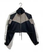 MAISON SPECIALメゾンスペシャル）の古着「Cropped Track Jacket  クロップドトラックジャケット　アウター　ライトアウター　ショート丈」｜ブラック